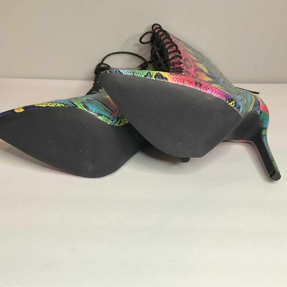 Rainbow Snakeskin Lace Up Booties (Size 9) - Picture 2 of 3